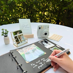 1.Polaroid Guest Book | Wedding Scrapbook | Custom Instax GuestBook | Personalized Photo Album | Rustic Wedding Keepsake | Engagement Gift image 4