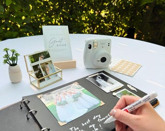 Bridal Shower Guest Book – Personalized Wooden Album – Keepsake Memory Book – Polaroid Guestbook for Bride to Be