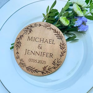 Trend 2026 Untersetzer Geschenk | Hochzeit Gastgeschenke, rustikale Untersetzer Set - Hochzeit Gastgeschenke | Benutzerdefinierte Hochzeitsdekor Bild 3
