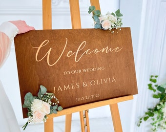 Wedding Welcome Sign | Wedding Decorations | Wooden Wedding Signage | Engagement Party Sign | Bridal Shower | Rustic - Boho Wedding Decor