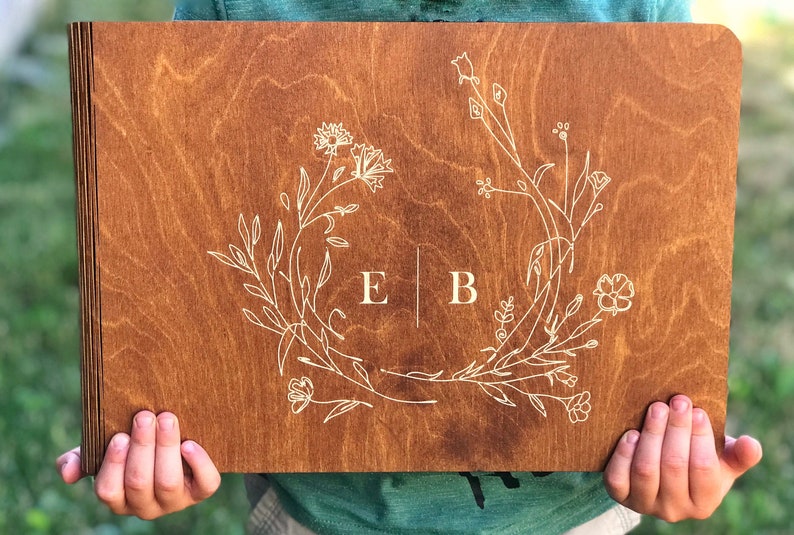 Personalized Wooden Photo Album  Polaroid Photo Album Gift for seniors