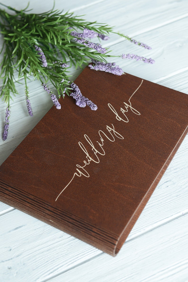 Wedding Photo Album Wooden Polaroid Photo Album Personalized Scrapbook Wedding Guest Book Gift For Couple Anniversary Gift image 3