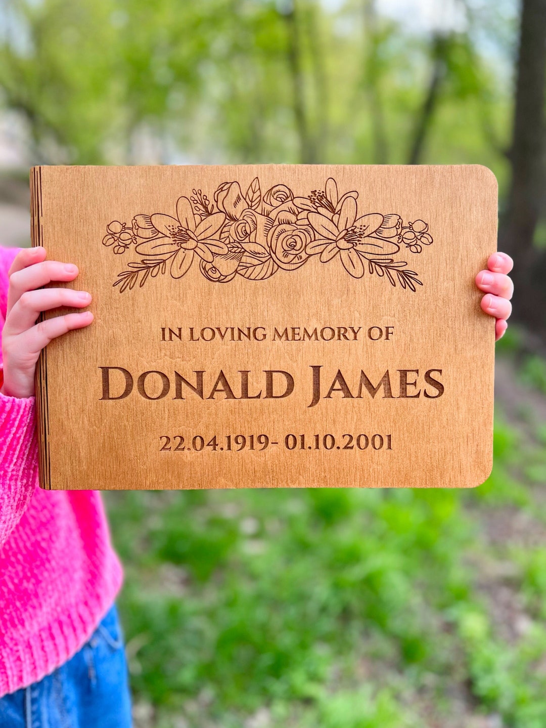 Personalized Memory Book Funeral Guest Book Book of Condolences in Memory of in Loving Memory