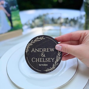 Custom Wooden Wedding Coasters | Personalized Rustic Coasters for Bulk Wedding Favors – Engraved Table Decor for Events & Gifts