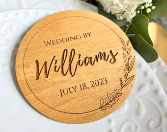 Personalized Wedding Coasters | Bulk Wedding Favors, Rustic Coasters Set - Wedding Party Favors Gift | Custom Wedding decor