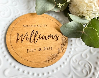 Posavasos de boda (tendencia 2026) / Regalos de boda al por mayor, juego de posavasos rústicos - Regalos para fiestas de boda / Decoración de boda personalizada