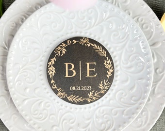 Posavasos rústicos para boda: recuerdos personalizados para bodas / Recuerdos de madera a granel
