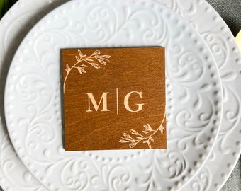 Unique Wedding Coasters in Bulk - Rustic Favors for Wedding Party | Personalized Gift