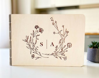 Personalized Wooden Photo Album | Wedding Guest Book | Polaroid Photo Album | 4x6 Album | Wedding Gift | Valentines Day Gift For Boyfriend