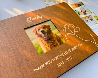 Álbum de recortes de perros – Libro de recuerdos personalizado para mascotas – Álbum de fotos de madera con retrato de mascota – Regalo de recuerdo para perros – Regalo para amantes de las mascotas