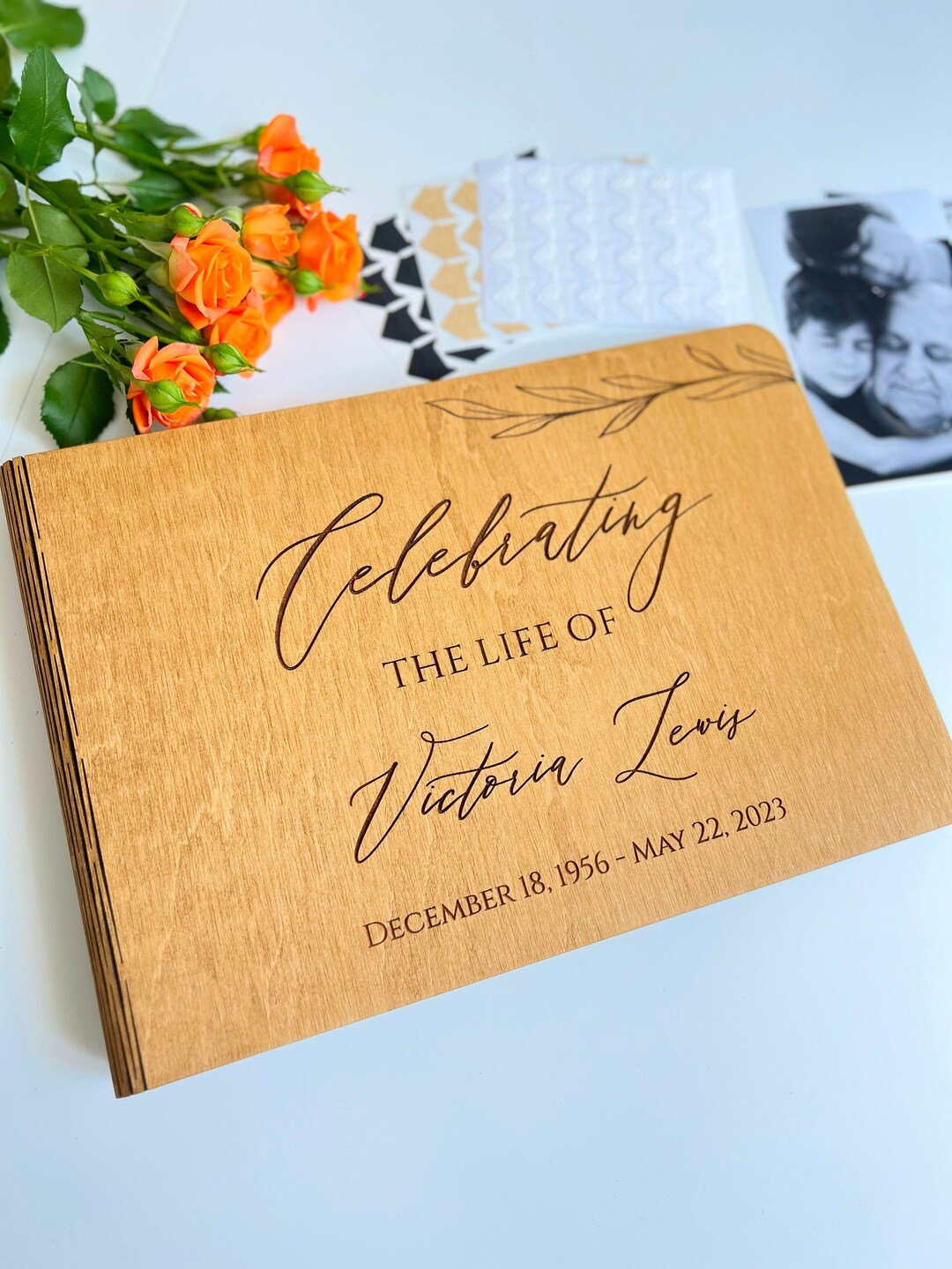 Celebration of Life Guest Book Personalized Funeral Guest Book in