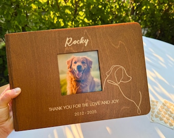 Álbum de fotos personalizado para mascotas: álbum de recortes de madera para recuerdos de perros y gatos, regalo conmemorativo para mascotas, álbum Polaroid Instax personalizado, regalo para amantes de las mascotas.