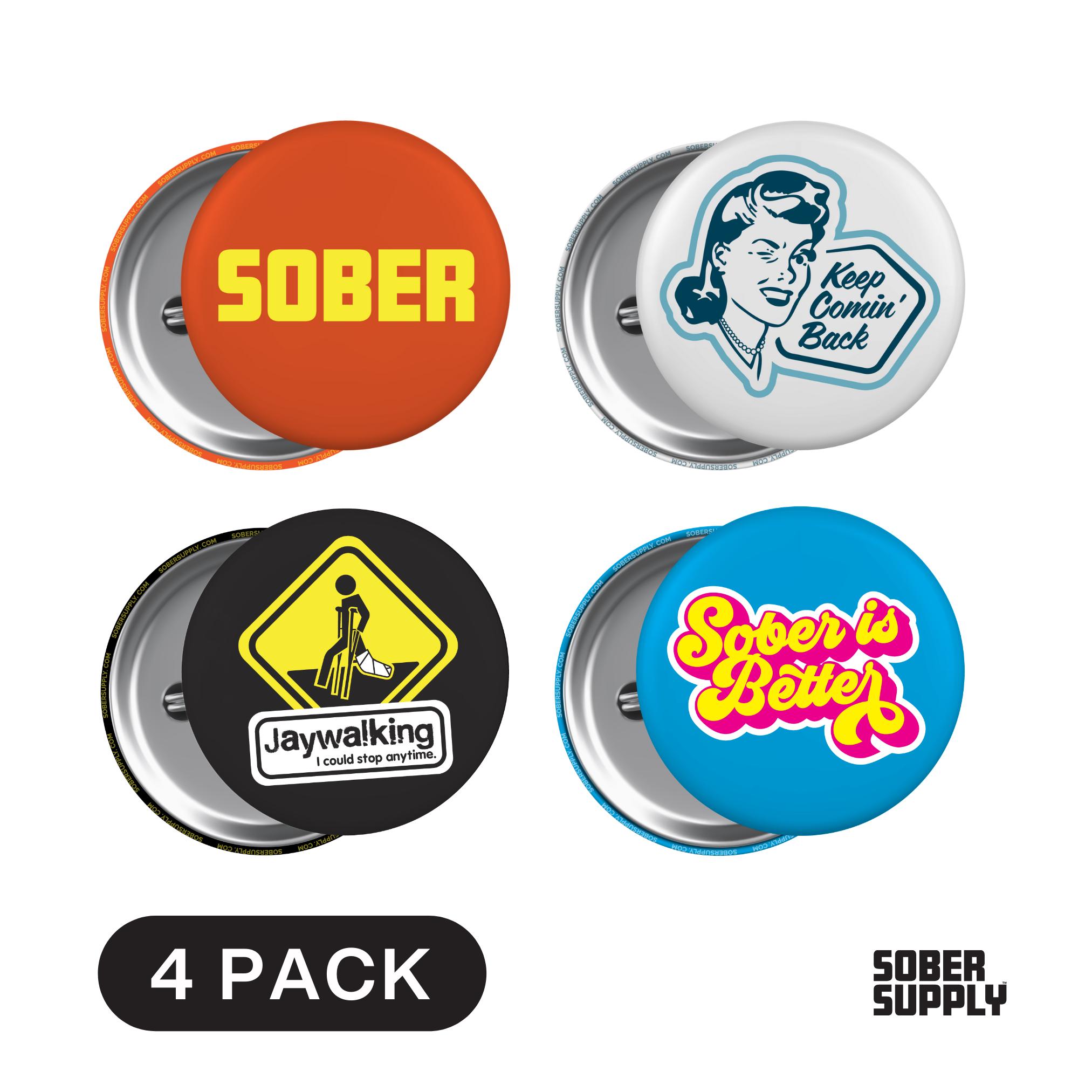 SOBER SUPPLY Buttons - Variety (4 Pack)