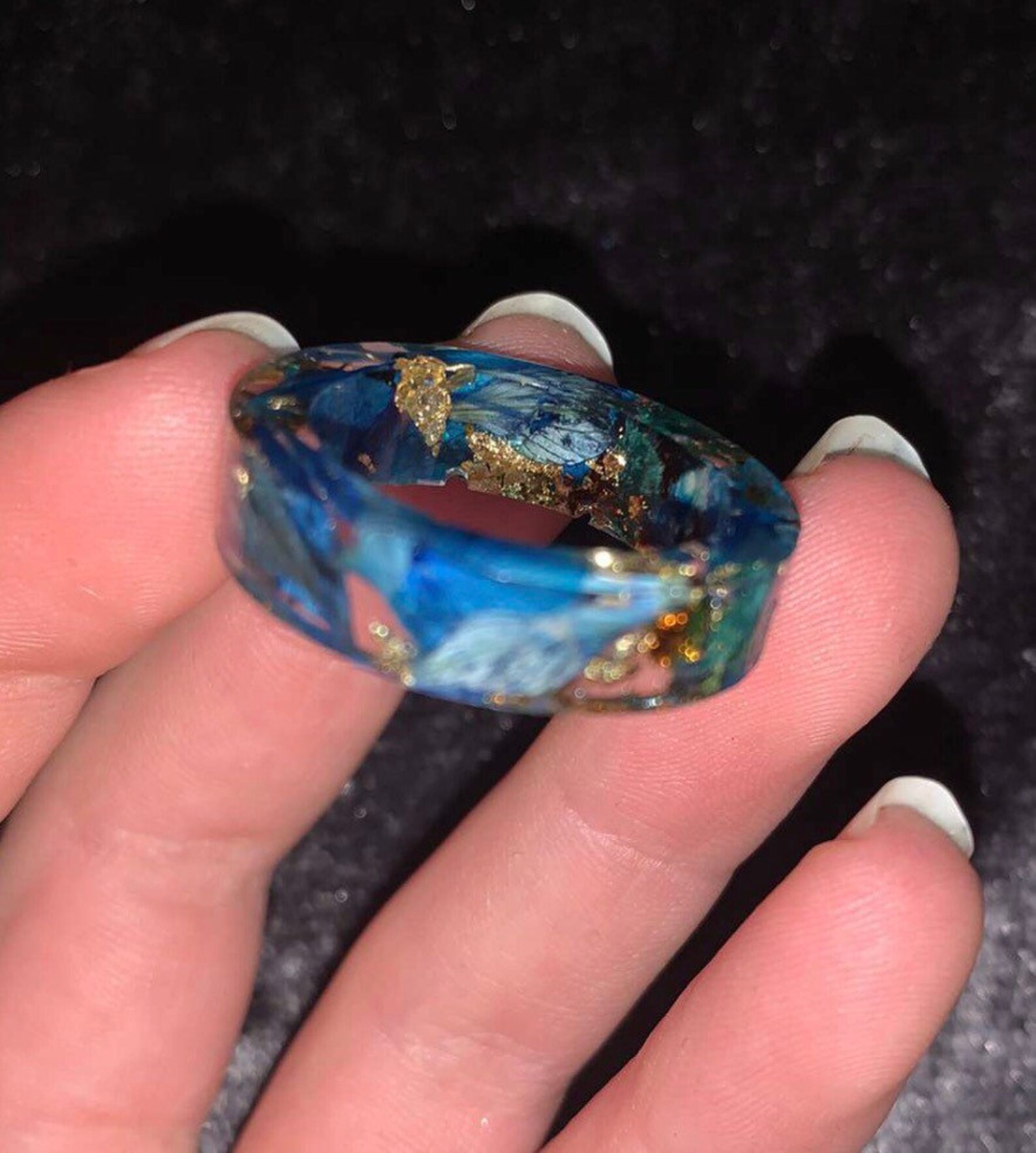 Chunky Resin Rings Assorted Pressed Flower Y2K Aesthetic Etsy