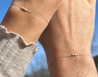 Personalized bracelet for couples – Morse code – bracelet with initials, gift for partner, anniversary gift for him & her
