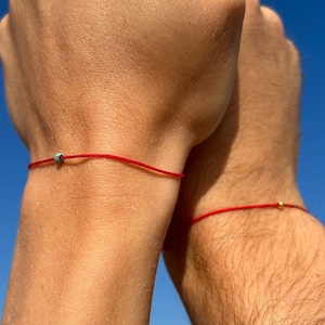 Rote Partnerarmbänder 2er Set | Freundschaftsarmband | Armband für Paare | Rotes Band | Geschenk für Partner & Freunde