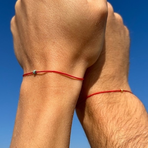 Set van 2 rode armband Soulmates Sieraden Vriendschapsarmband Partner Soulmates Individueel personaliseerbaar Delicaat