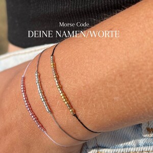 Set of 2 Personalized Morse Code Bracelet Silver Gold Rose' Names Words Letters Individual Partner Bracelet Friendship Bracelet Delicate image 10