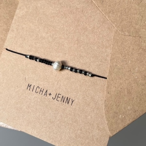 Personalized Bracelet – Morse Code – Bracelet with Name and Freshwater Pearl, Gift for Best Friend, Anniversary Gift for Him & Her
