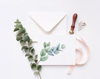 Carte de correspondance vierge d'eucalyptus