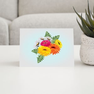 Gerber Daisies Bouquet Blank A2 druckbare Notizkarte