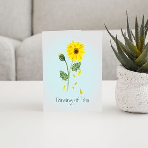 Gerber Daisy Thinking of You A2 Portrait imprimable Carte de correspondance pliée