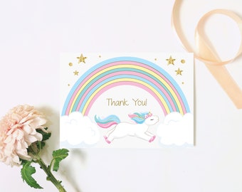 Tarjeta de agradecimiento de unicornio
