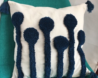 Scandi pillow, Scandi pattern, Scandi cushion cover, Dark blue