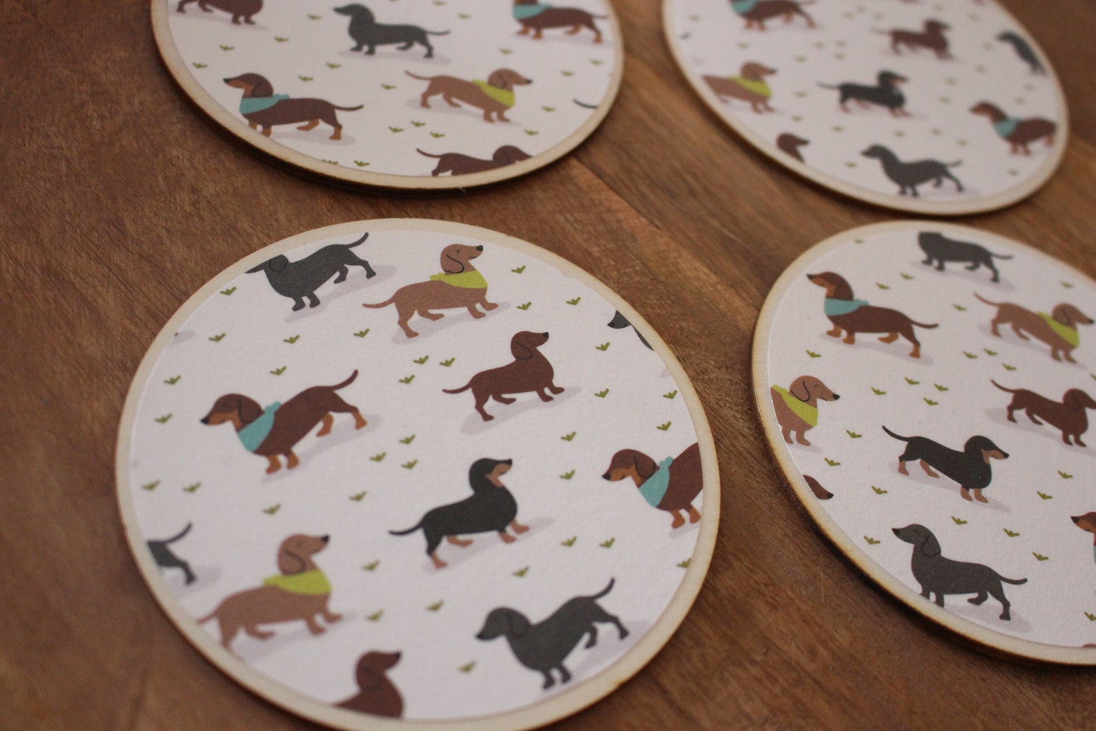 Dog Coaster Set Set of 4 Coasters Drinkware Bar Décor Etsy