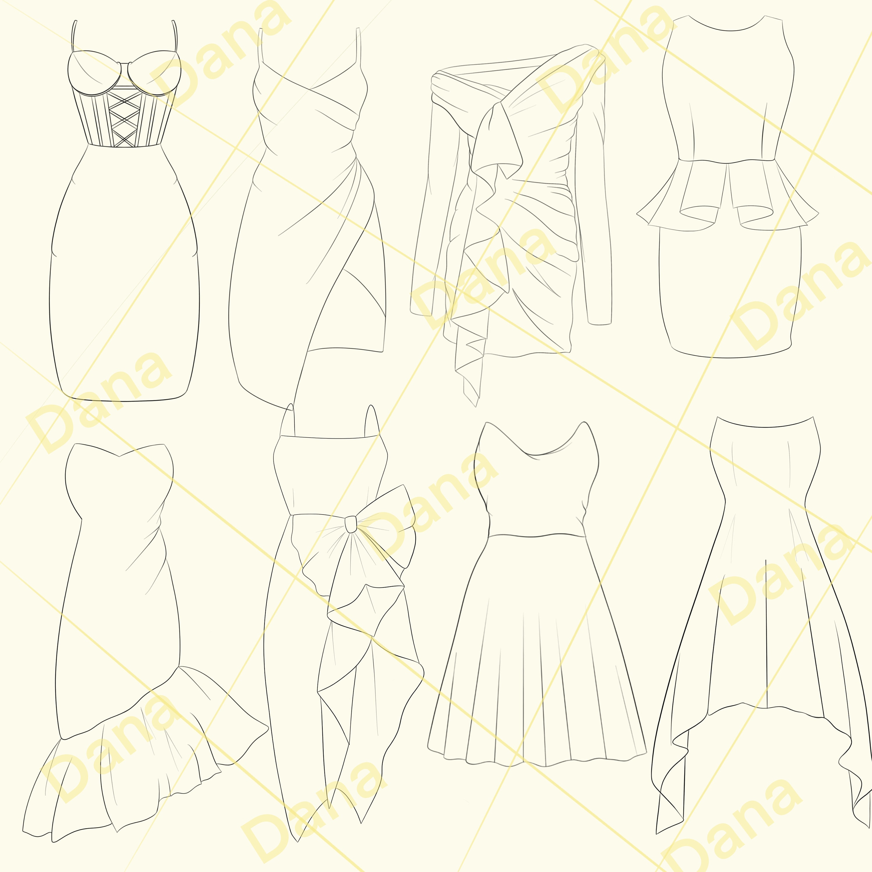 PROCREATE: Clothing Stamp 25 stamps template brushes for | Etsy