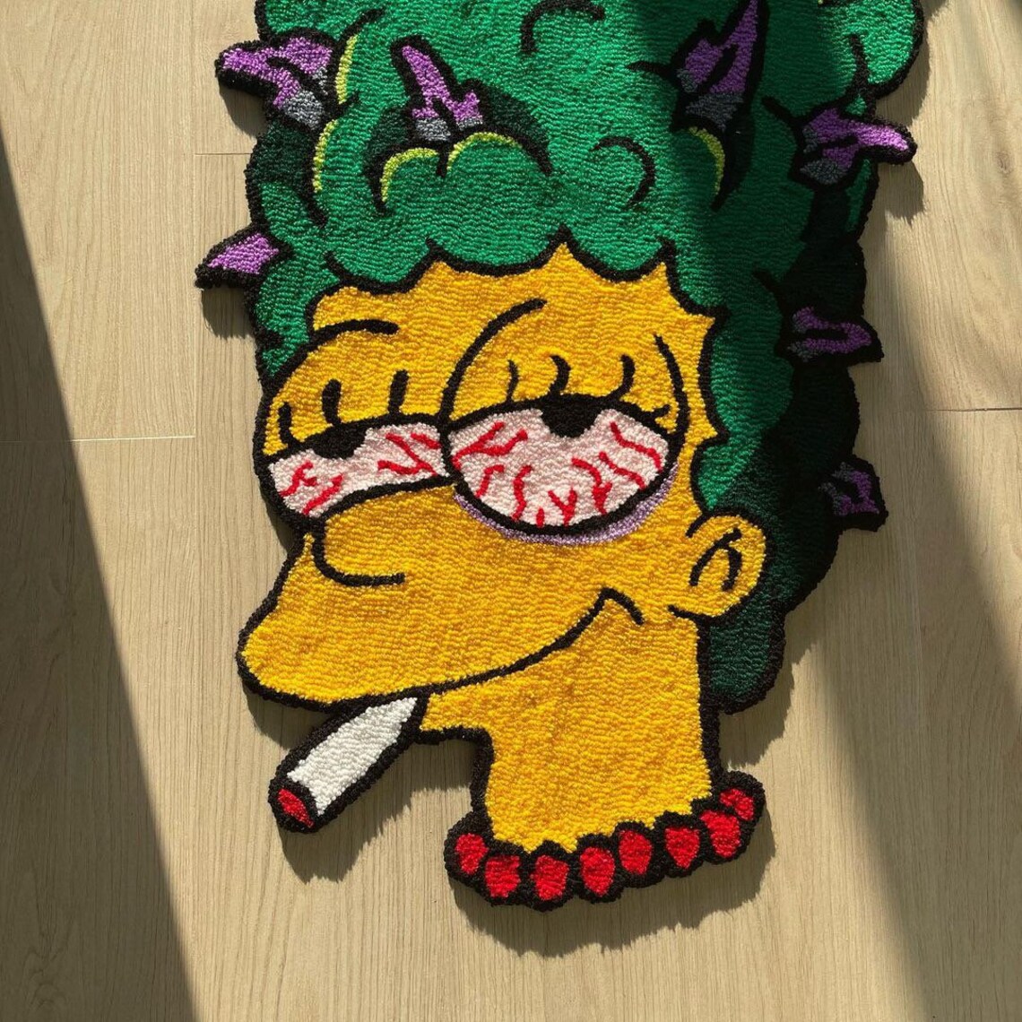 Marge Tufted Rug Cartoon Inspired Custom Rug Cartoon Lovers Etsy UK