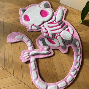 Handmade Pink Tufted Rug: 3D Cartoon Character Carpet, Kids Room Decor ...