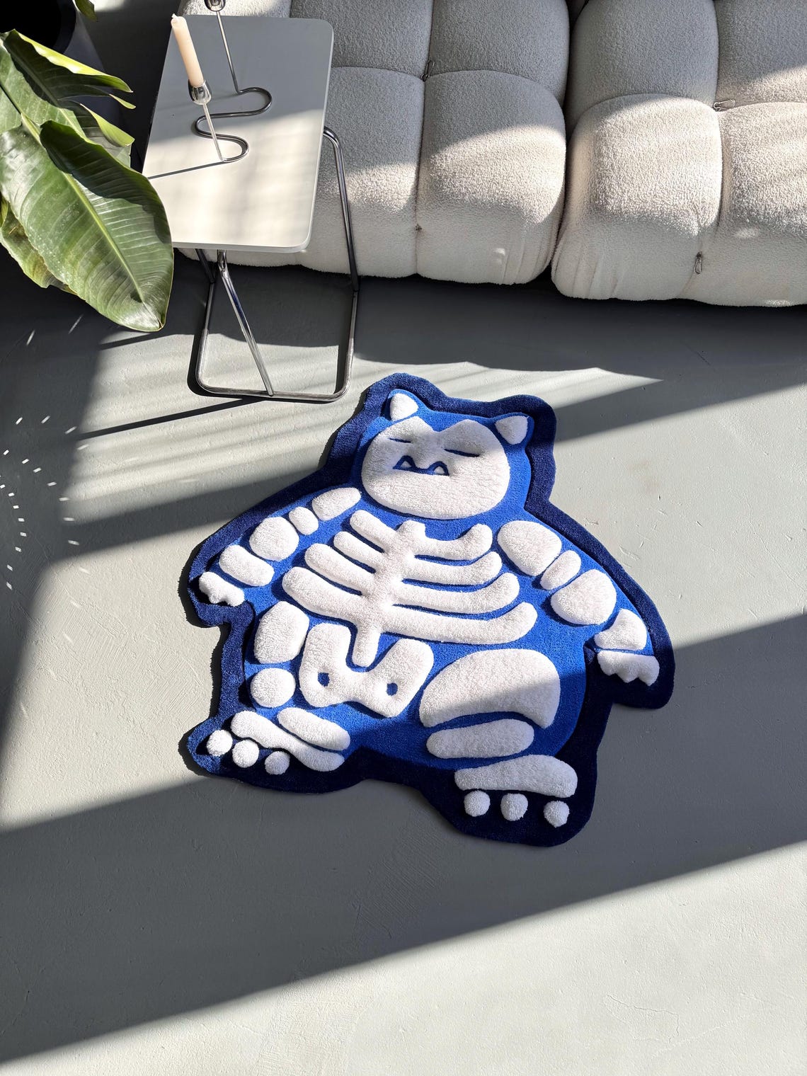 Mewtwo Skeleton Rug Fluffy 3D Tufted Skeleton Cartoon Rug: Handmade Plushy Floor Decor - Etsy