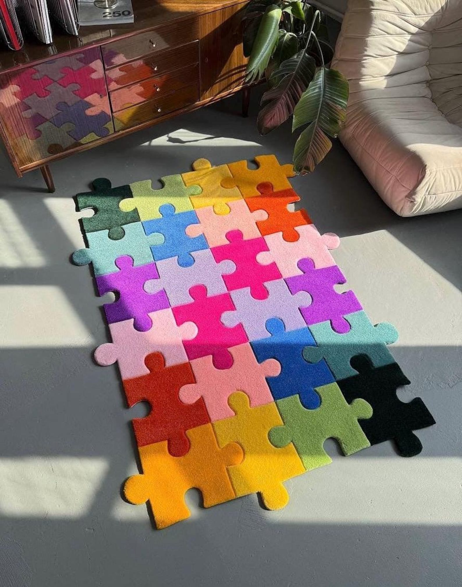 Modern Puzzle Rug Hand Tufted Puzzle Rug, Colorful Jigsaw Carpet, Maximalist Decor - Etsy