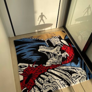 Spider Skeleton Rug: Handmade Tufted Artwork with High Detailing - Perfect Decor and Gift for Best Friend