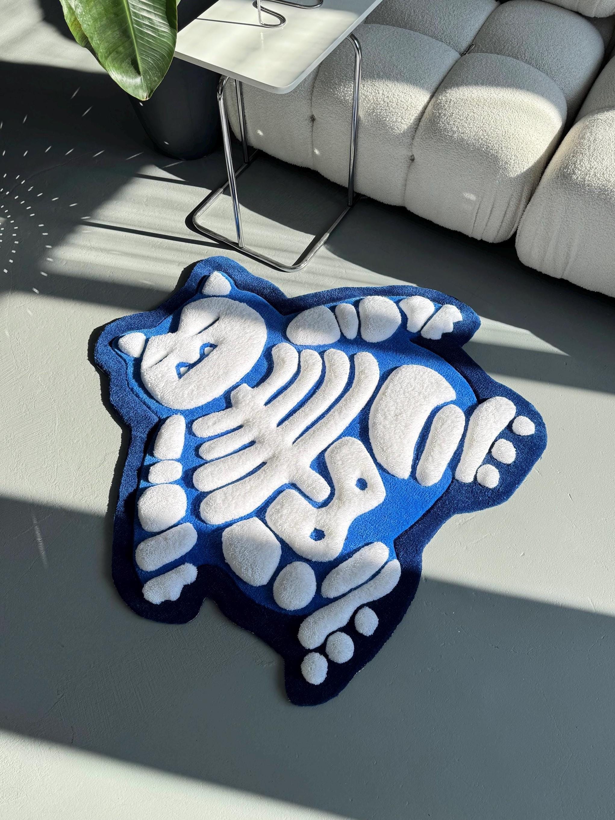 Skeleton Pokemon Rug Fluffy 3D Tufted Skeleton Cartoon Rug: Handmade Plushy Floor Decor - Etsy