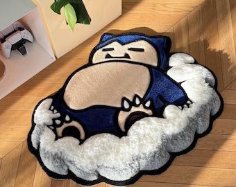 3D Tufted Cartoon Character Rug: Fluffy Clouds Carpet, Handmade Room Decor
