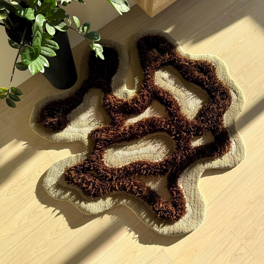3D Fluffy Aesthetic Abstract Tufted Rug A Stylish Piece for Any Room ...