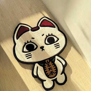 Turbo Granny Anime Tufted Rug, Lucky Cat Custom Carpet – Perfect Gift for Friends, Kids, Siblings and Anime Fans