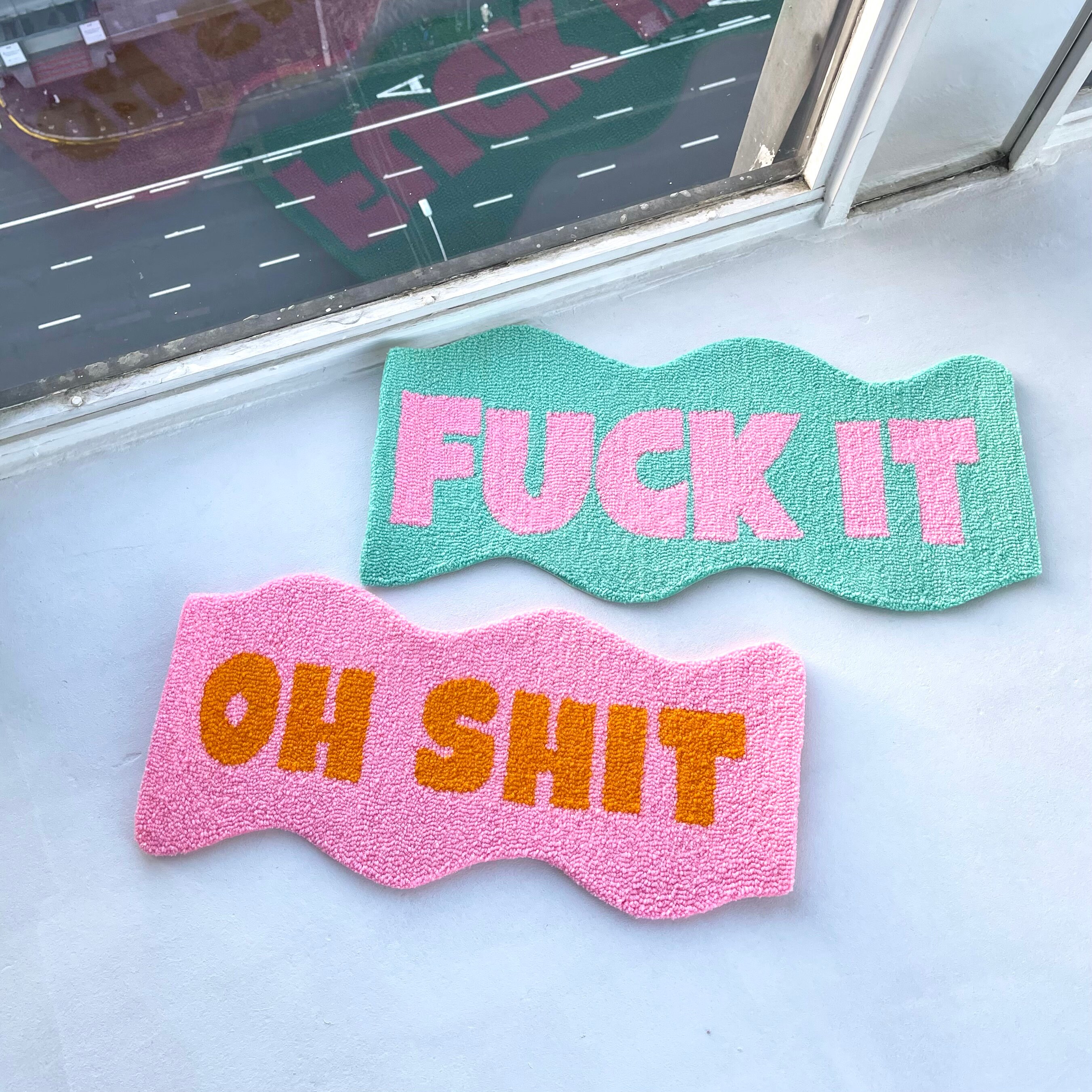 Already Made and Ready to Ship Custom Fck It Rug, Personalised Phrase
