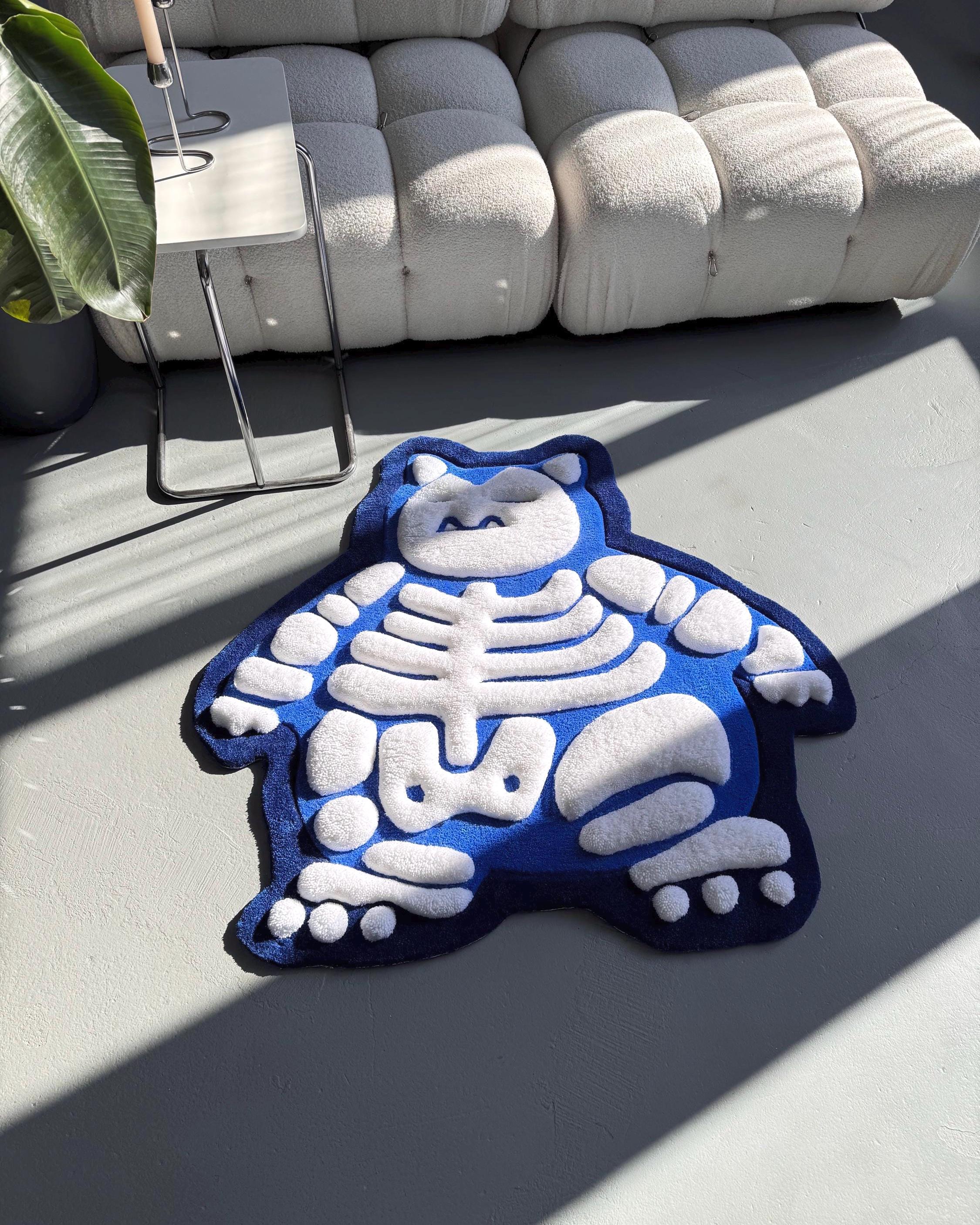 Skeleton Welcome Rug Fluffy 3D Tufted Skeleton Cartoon Rug: Handmade Plushy Floor Decor - Etsy