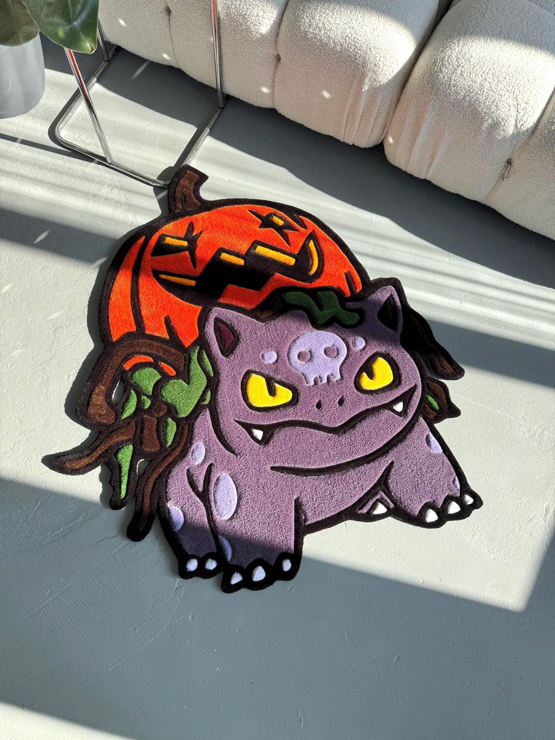Handmade Halloween Rug | Pumpkin Cartoon Character | Tufted Spooky Home ...