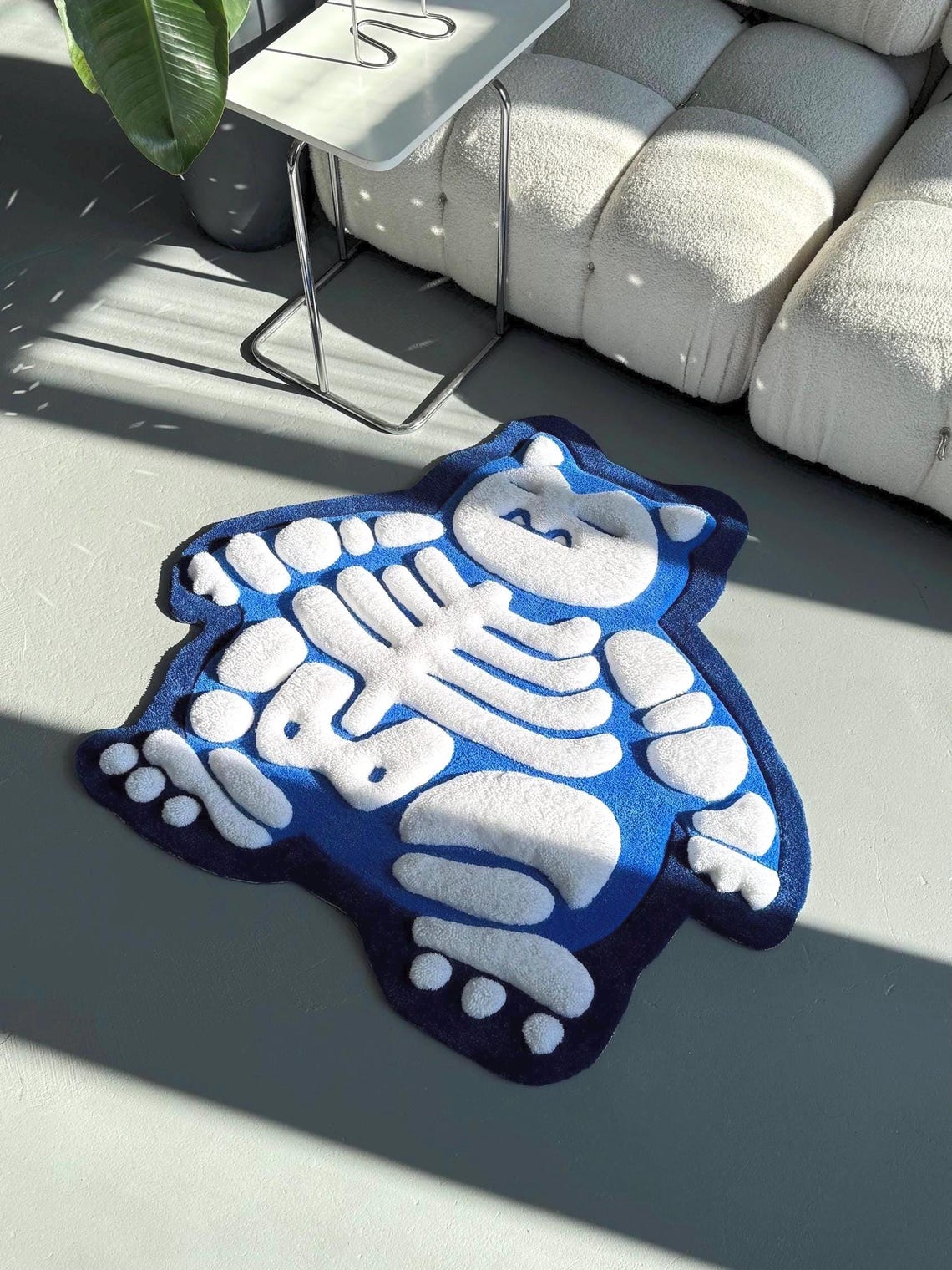 Skeleton Abyss Rug Fluffy 3D Tufted Skeleton Cartoon Rug: Handmade Plushy Floor Decor - Etsy