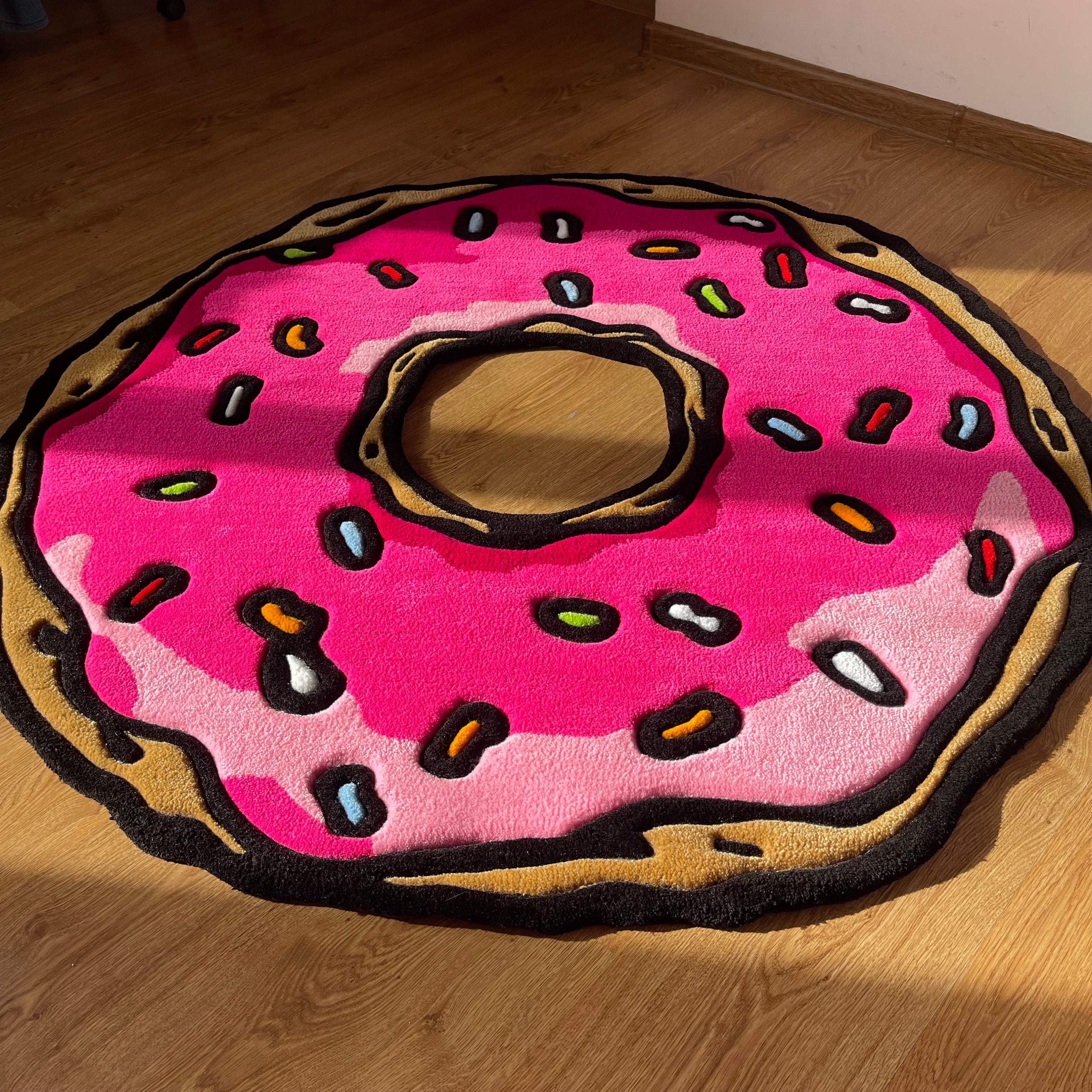 Tufted Pink Donut Rug: Cartoon Inspired Kids Room Decor - Etsy