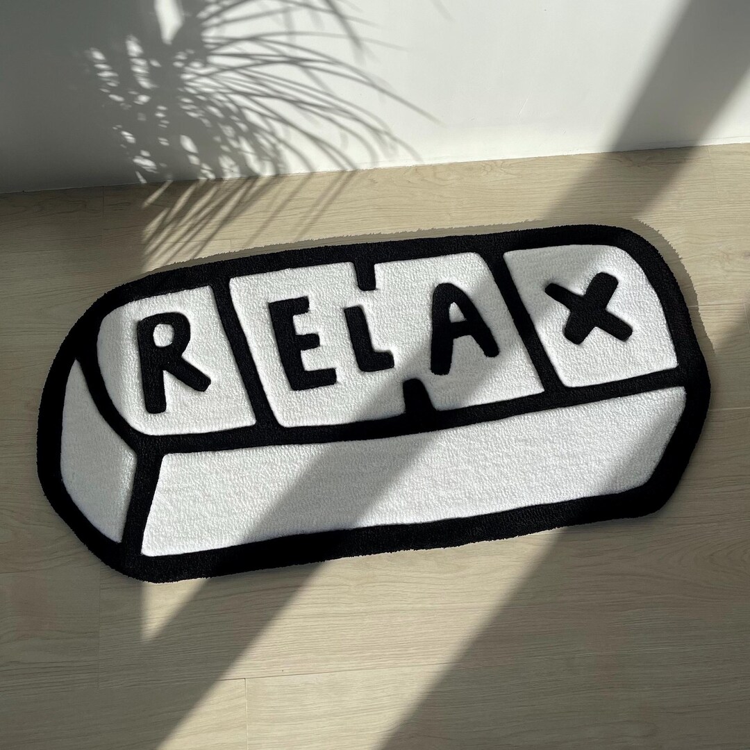 Relax Pill Rug: Handmade Tufted Funny Design Carpet - Etsy