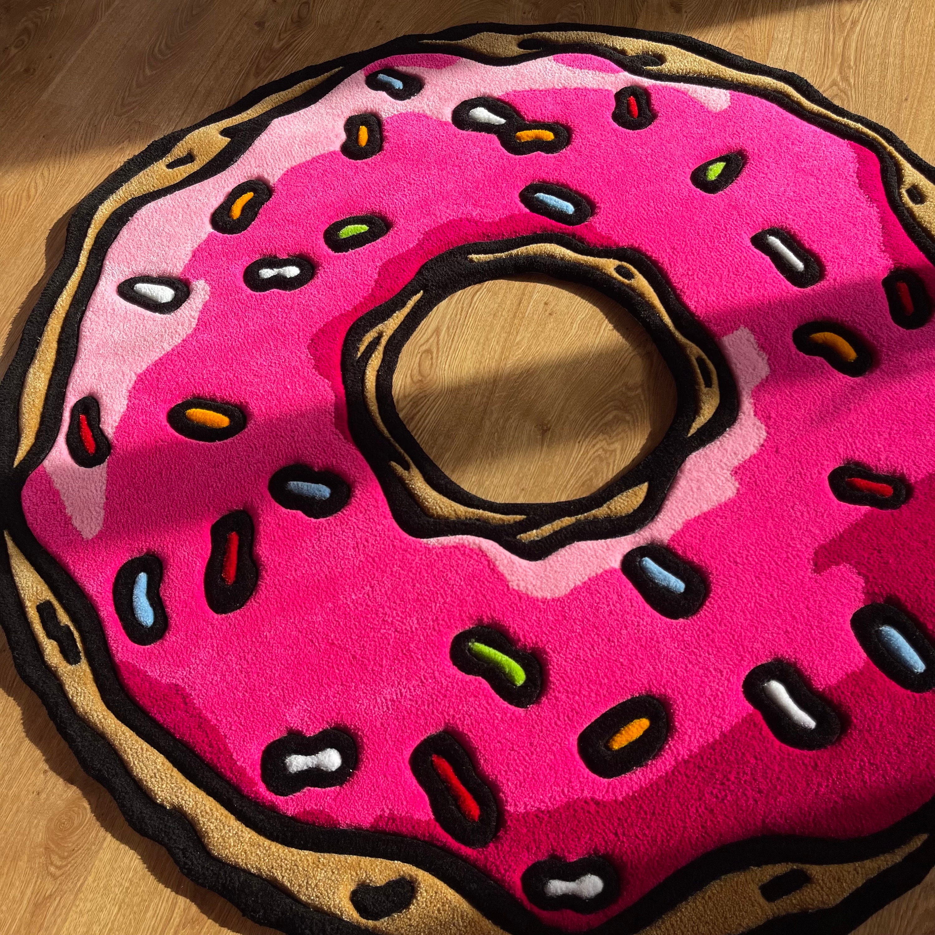 Tufted Pink Donut Rug: Cartoon Inspired Kids Room Decor - Etsy