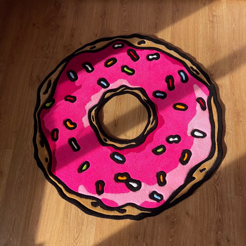 Tufted Pink Donut Rug: Cartoon Inspired Kids Room Decor - Etsy Canada