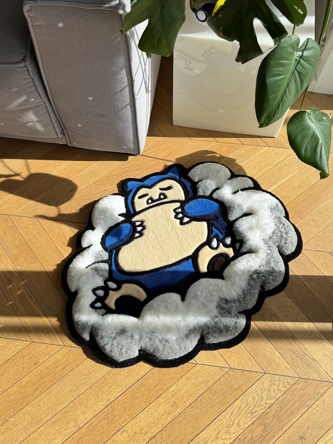3D Handmade Tufted Cartoon Rug: Chatacter Floating in the Fluffy Clouds ...