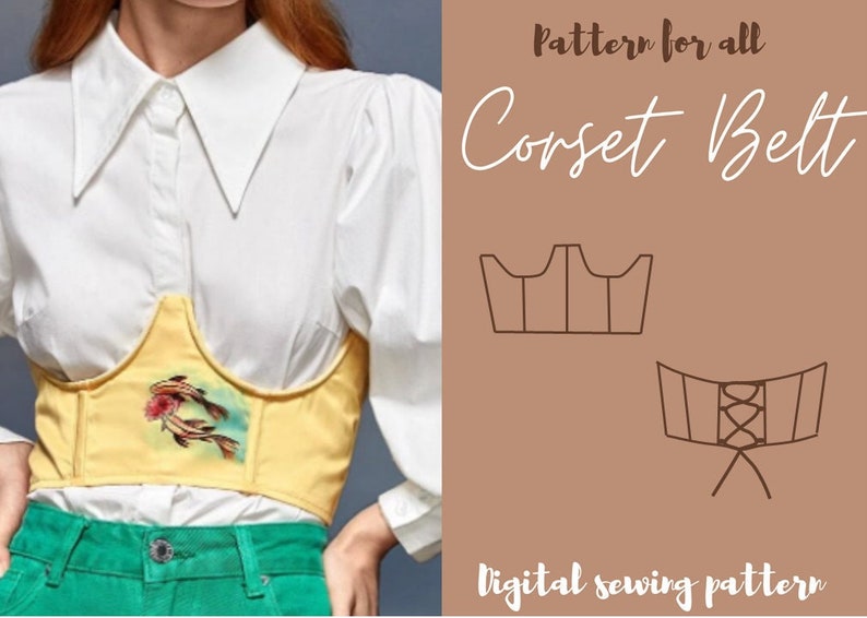 Corset Patterncorset Belt With Boning Pattern Sewing Etsy