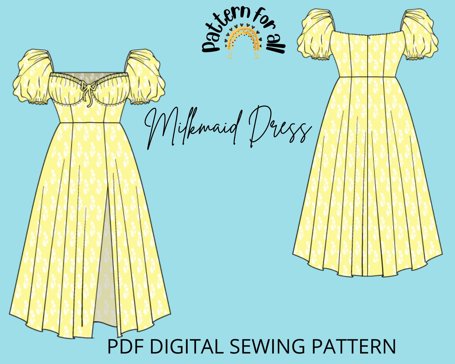Milkmaid Dress Pattern Cottagecore Dress Patterndigital Etsy